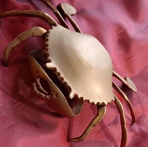 Vtg. MCM Solid Brass Trinket Box/Ashtray